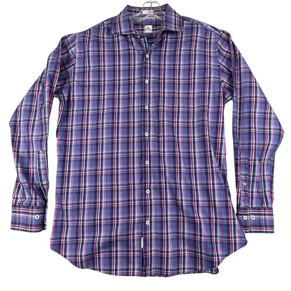 Men's Peter Millar Plaid Long Sleeve Button Down Dress‎ shirt Large - Picture 2 of 8